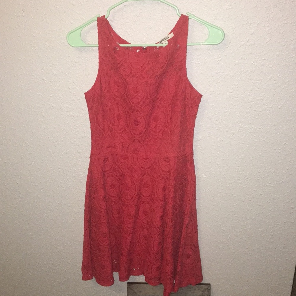 Red lace dress